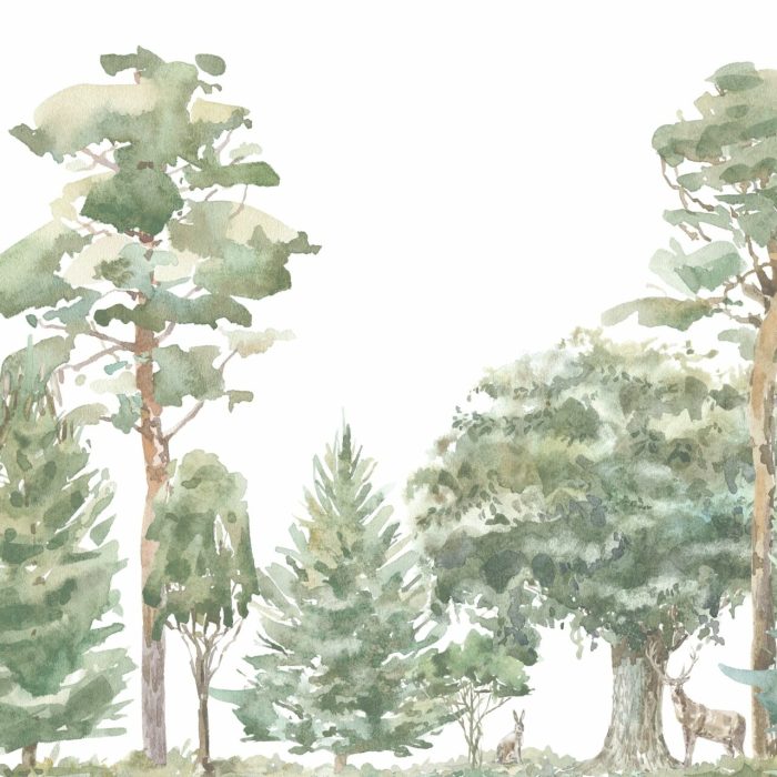 Detalle de Papel pintado CANADÁ de Be Tip Top, diseño de hojas y ramas en tonos tierra y verde, ideal para salones, recibidores, dormitorios o espacios con estilo natural y acogedor.