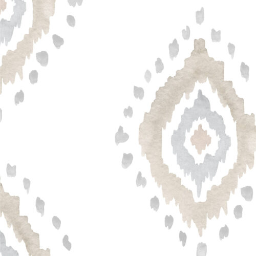 Papel pintado MALLORCA BEIGE de Be Tip Top, diseño floral con ramas y hojas en tonos beige y arena, ideal para salones o dormitorios de estilo natural y mediterráneo.