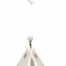 Detalle de motivo papel pintado infantil TIPI BLANCO de Be Tip Top, diseño con tipis y montañas en tonos neutros, ideal para habitaciones infantiles de estilo nórdico o Montessori.