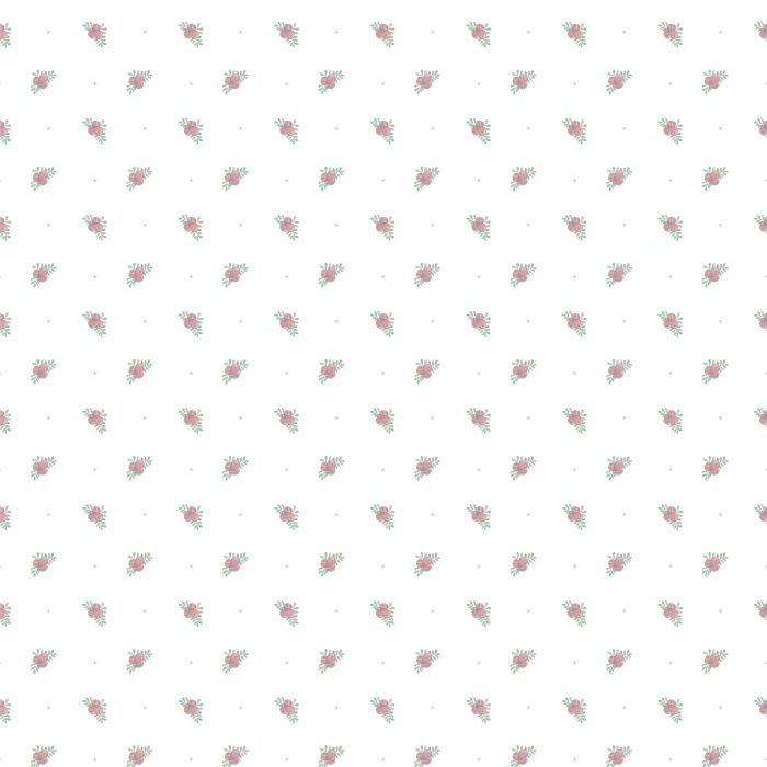 Detalle de papel pintado BAYAS MAUVE de Be Tip Top, diseño botánico con ramas y pequeñas bayas en tonos malva y crema, perfecto para habitaciones infantiles, salones o dormitorios de estilo natural.