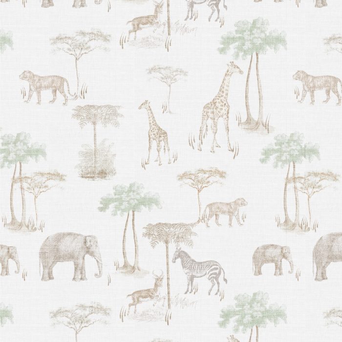 Detalle de papel pintado KENIA de Be Tip Top, diseño geométrico con textura natural en tonos arena y beige, ideal para habitaciones infantiles, de adultos, salones modernos o espacios con estilo étnico.