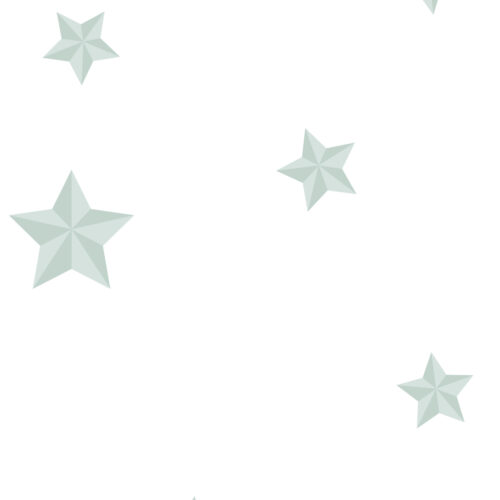 Detalle de Papel pintado STARDUST AGUA de Be Tip Top, diseño de estrellas en tonos azul agua y dorado, ideal para dormitorios infantiles o espacios relajantes y luminosos.