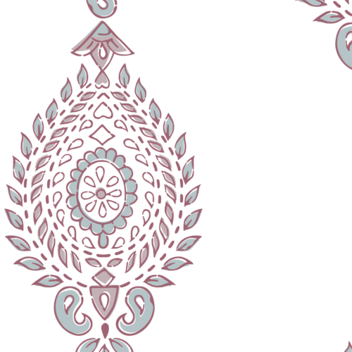 Detalle de Papel pintado PADMA ROSA de Be Tip Top, diseño floral con hojas y flores en tonos rosa y beige, ideal para dormitorios femeninos o espacios de estilo natural.