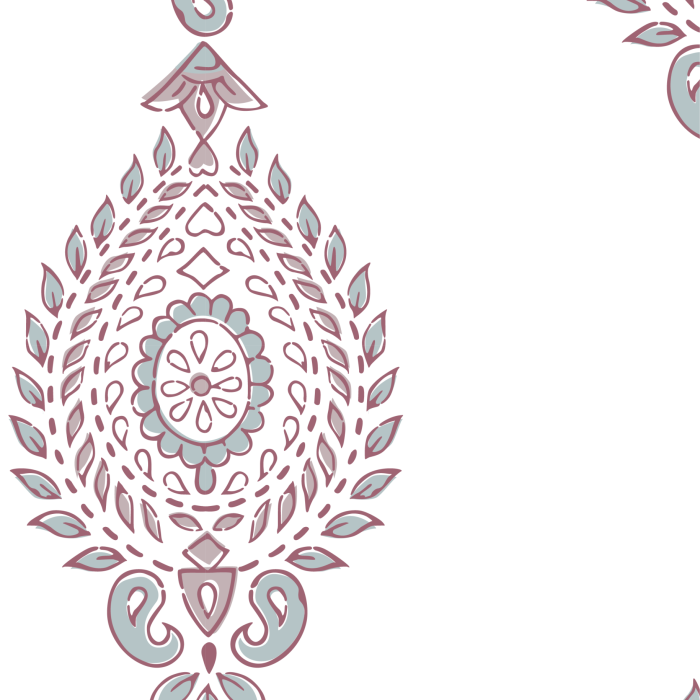 Detalle de Papel pintado PADMA ROSA de Be Tip Top, diseño floral con hojas y flores en tonos rosa y beige, ideal para dormitorios femeninos o espacios de estilo natural.