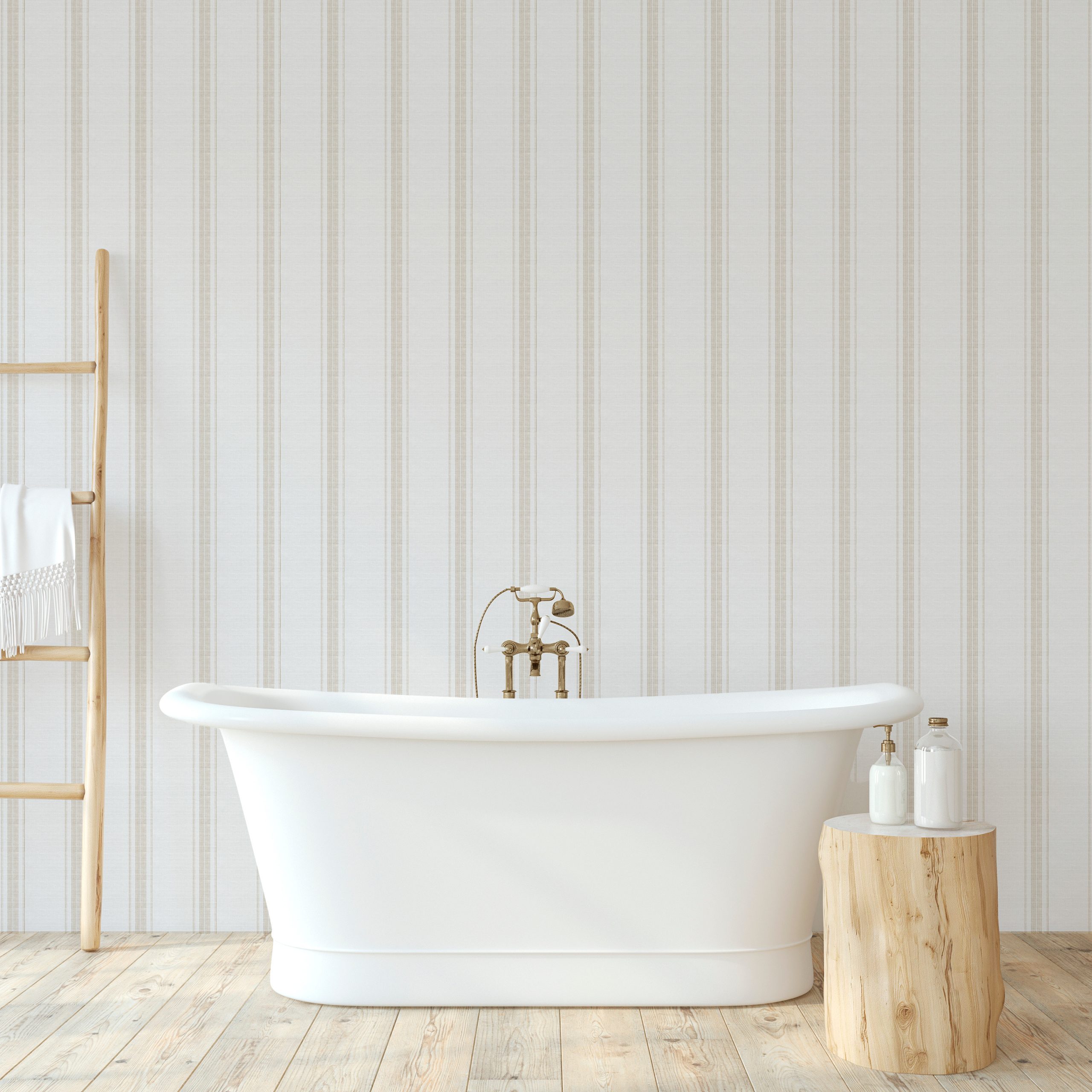 Papel Pintado Raya Cannes Beige-Ocre - Imagen 3