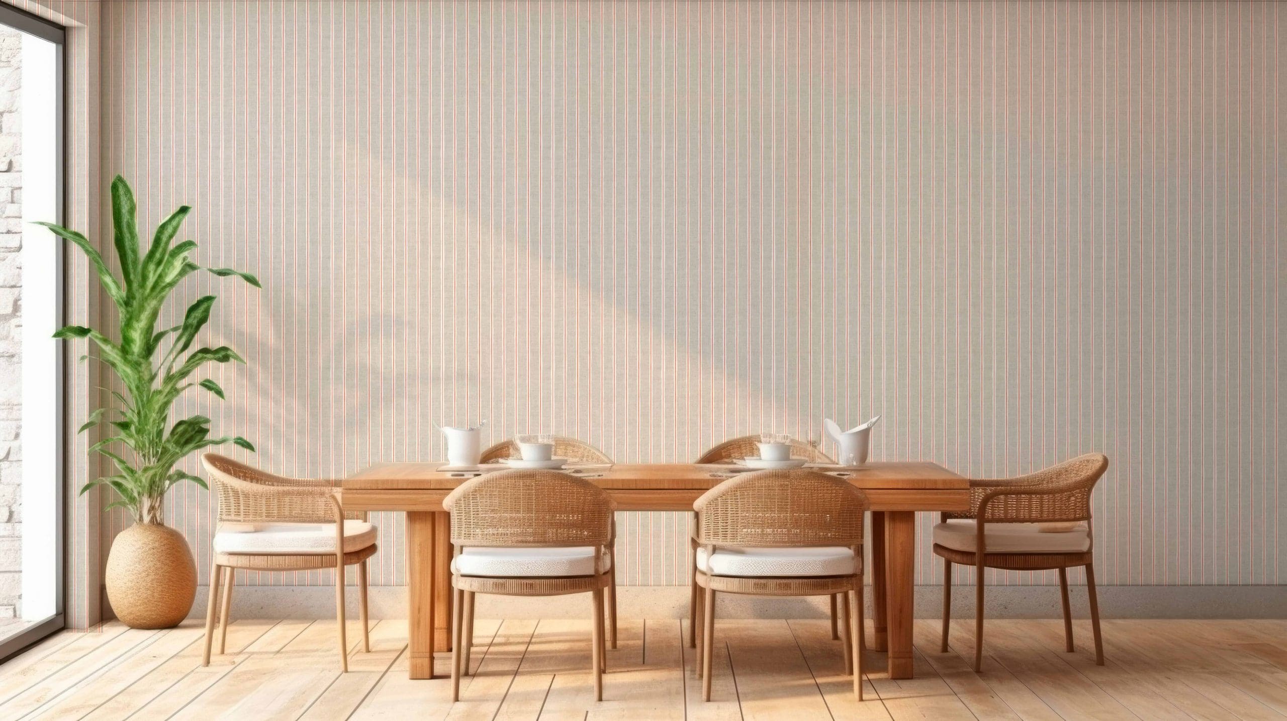 Papel Pintado Raya Génova Piedra-Teja - Imagen 3